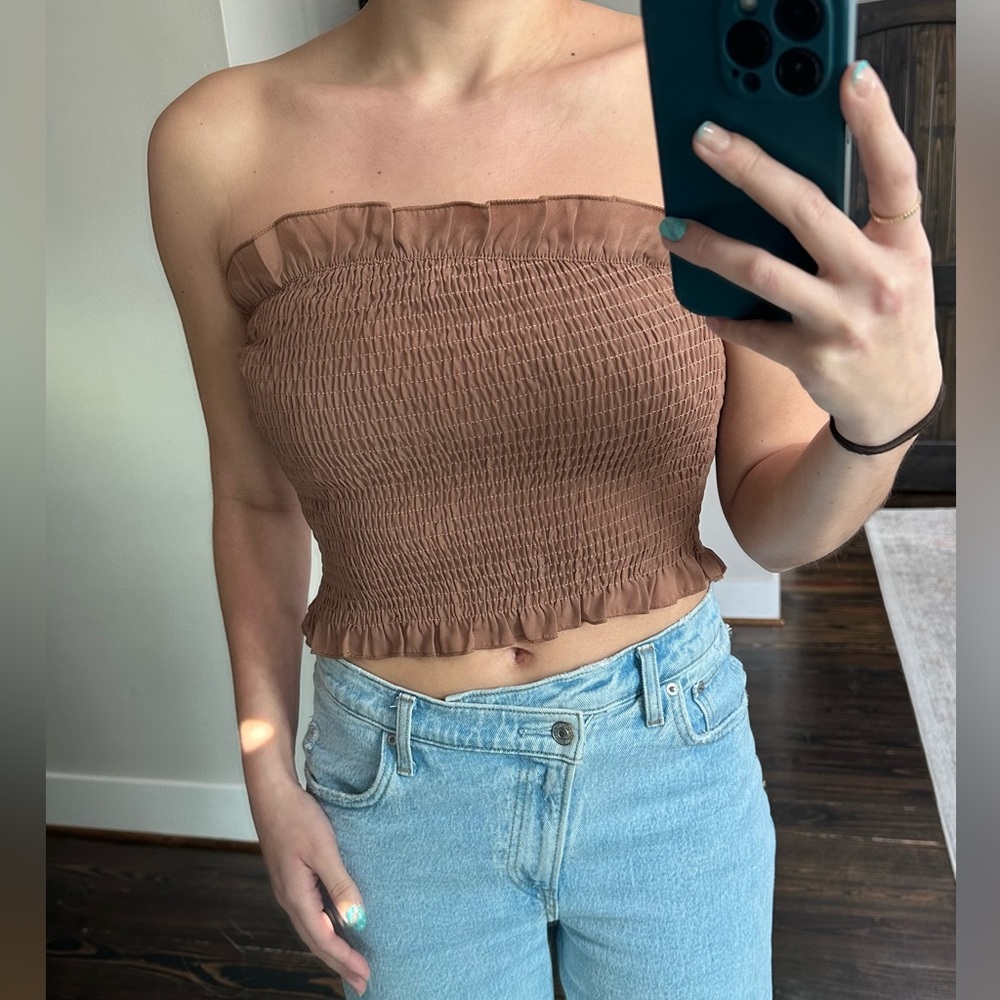 SHEIN BROWN TUBE TOP
